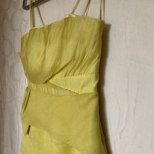 Strapless Chartreuse Max and Cleo Dress